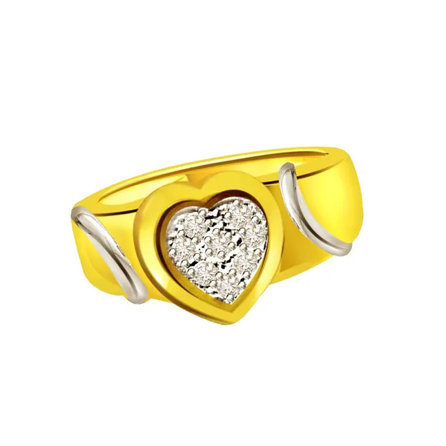 Diamond Heart Shape Gold rings Set in 18kt SDR497