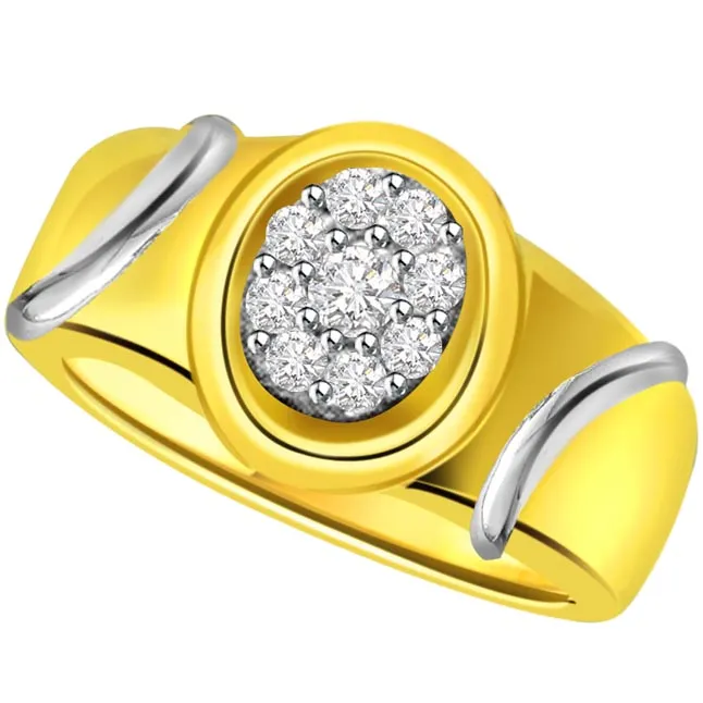 Two -Tone Diamond Gold rings SDR499 -White Yellow Gold rings