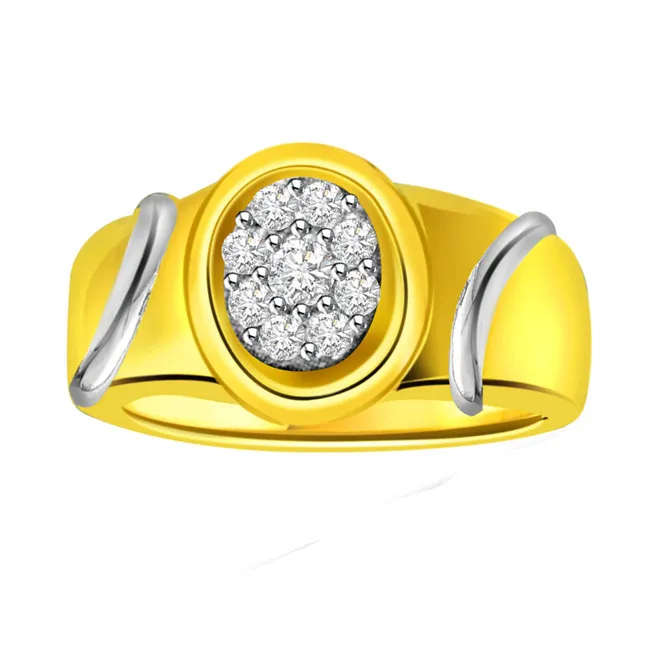 Two-Tone Real Diamond Gold Ring (SDR499)