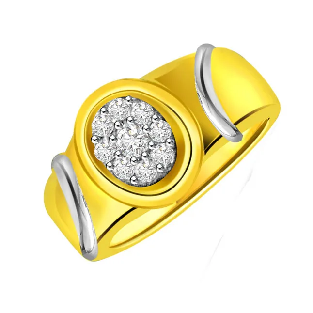 Two-Tone Real Diamond Gold Ring (SDR499)