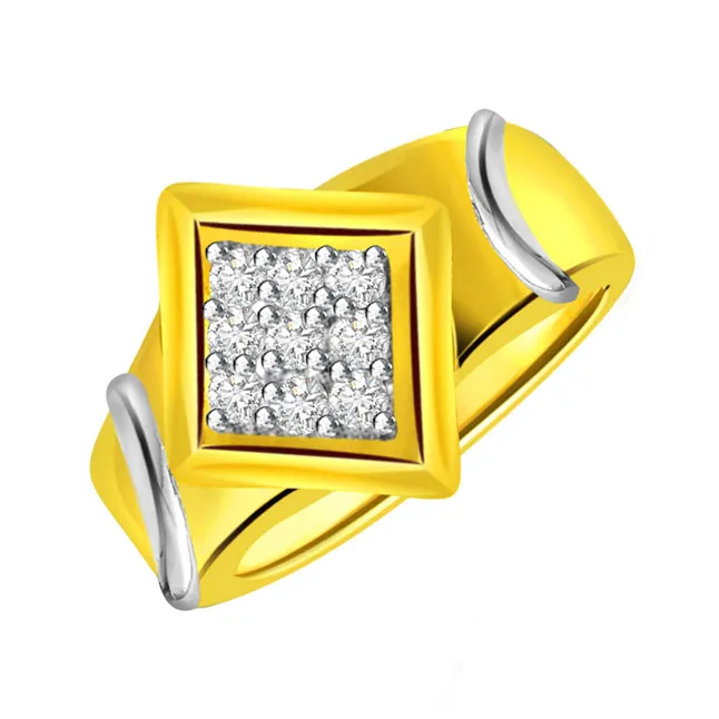 Two-Tone Real Diamond Gold Ring (SDR500)