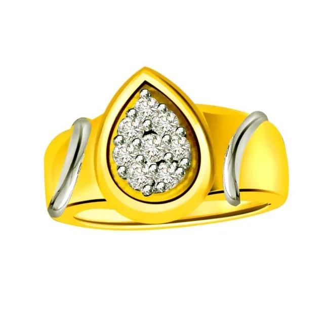 Two-Tone Real Diamond Gold Ring (SDR502)