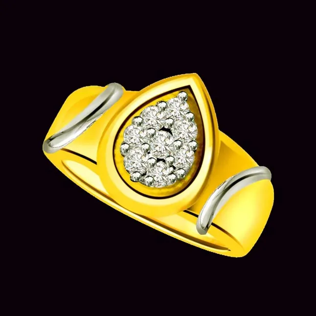 Two-Tone Real Diamond Gold Ring (SDR502)