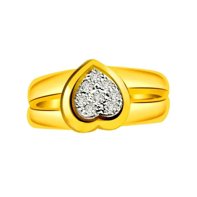 Real Diamond Heart Shape Gold Ring (SDR504)