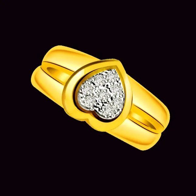 Real Diamond Heart Shape Gold Ring (SDR504)
