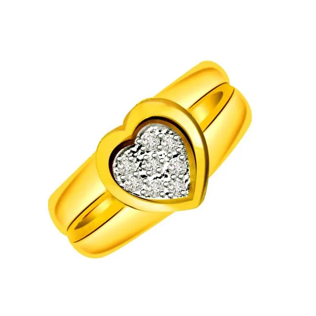 Real Diamond Heart Shape Gold Ring (SDR504)