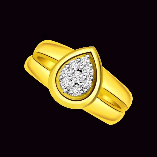 Classic Real Diamond Gold  Ring (SDR506)