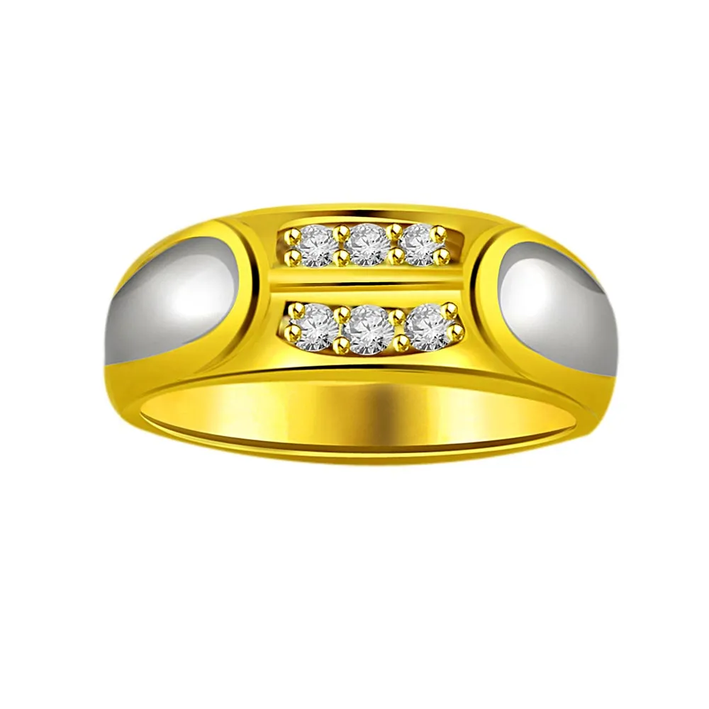 Two -Tone Diamond Gold rings SDR511 -White Yellow Gold rings
