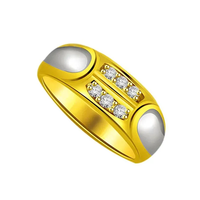 Two-Tone Real Diamond Gold Ring (SDR511)