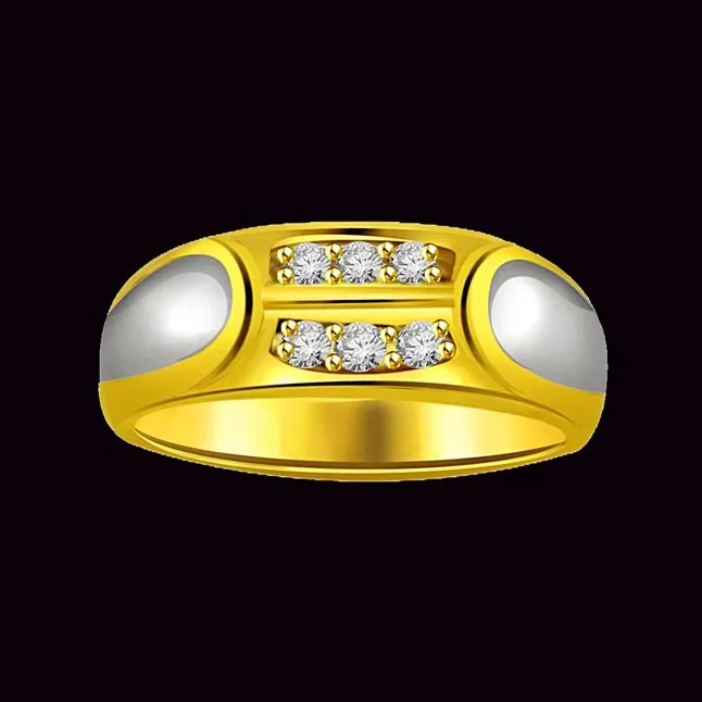 Two-Tone Real Diamond Gold Ring (SDR511)