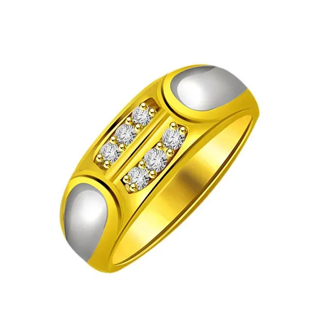 Two-Tone Real Diamond Gold Ring (SDR511)