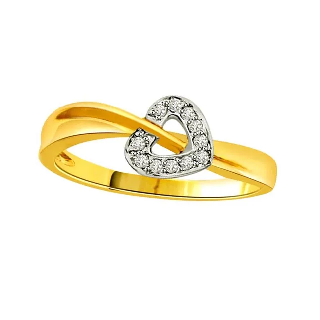 Diamond Heart Shape Gold rings SDR512