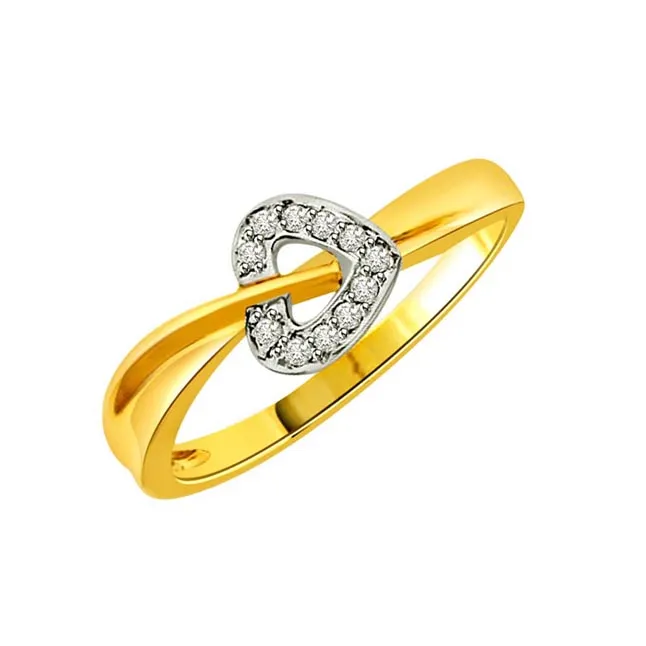 Diamond Heart Shape Gold rings SDR512