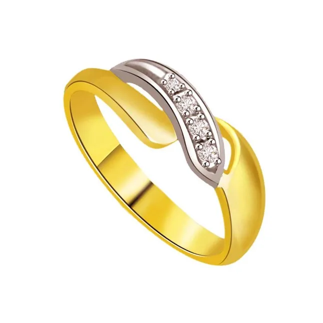 Two-Tone Real Diamond Gold Ring (SDR513)