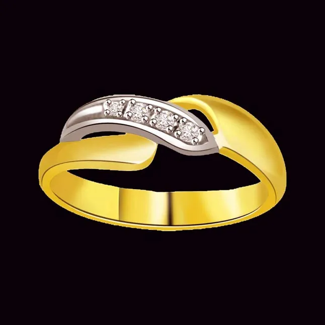 Two-Tone Real Diamond Gold Ring (SDR513)