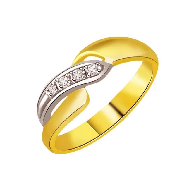 Two-Tone Real Diamond Gold Ring (SDR513)