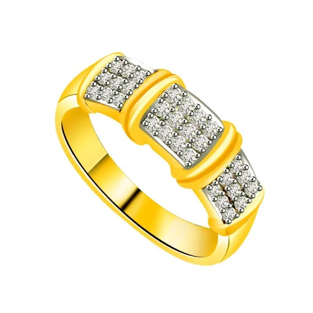 Two -Tone Diamond Gold rings SDR515 -White Yellow Gold rings