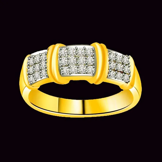 Two -Tone Diamond Gold rings SDR515 -White Yellow Gold rings