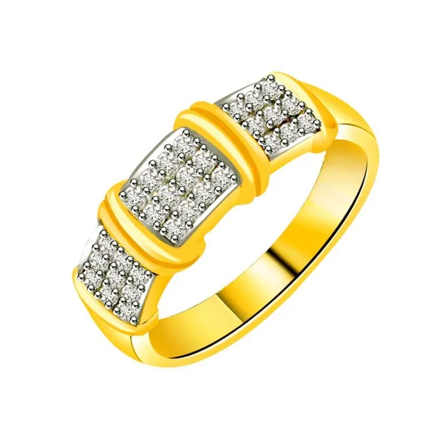Two -Tone Diamond Gold rings SDR515 -White Yellow Gold rings
