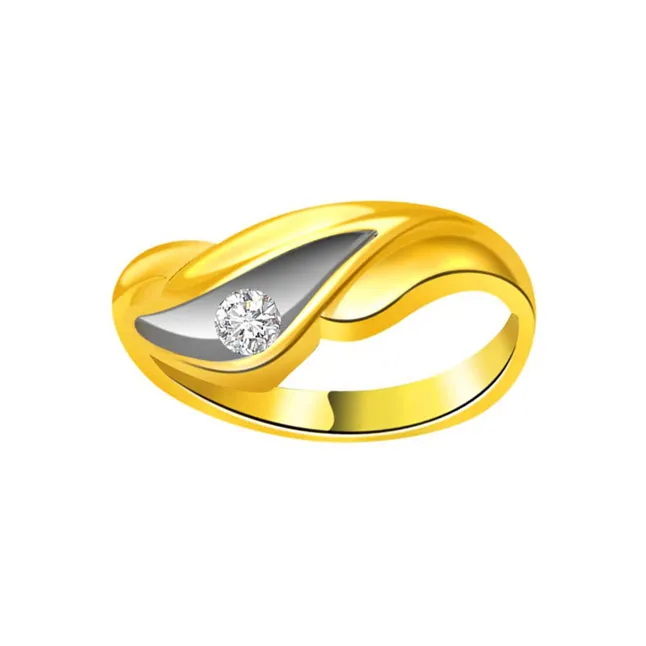 Two-Tone Real Diamond Gold Ring (SDR516)