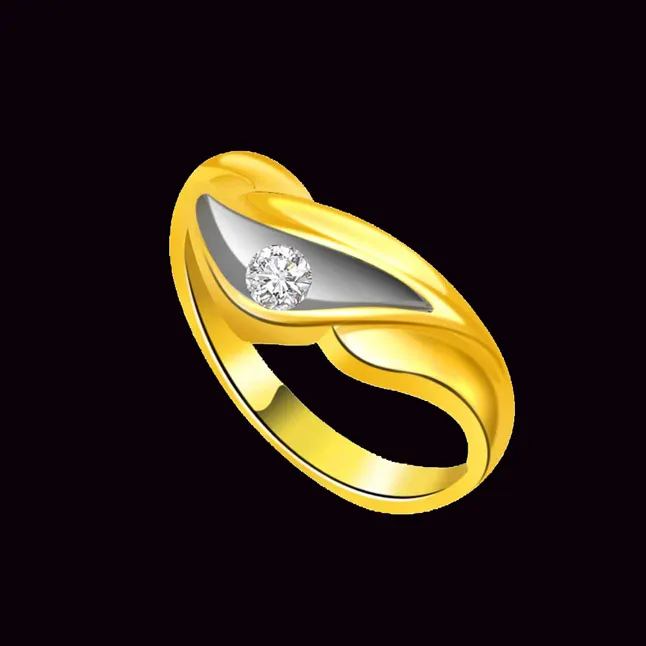 Two-Tone Real Diamond Gold Ring (SDR516)