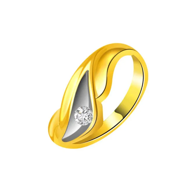 Two -Tone Diamond Gold rings SDR516