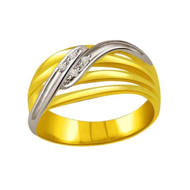 Two-Tone Real Diamond Gold Ring (SDR517)