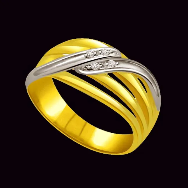 Two-Tone Real Diamond Gold Ring (SDR517)