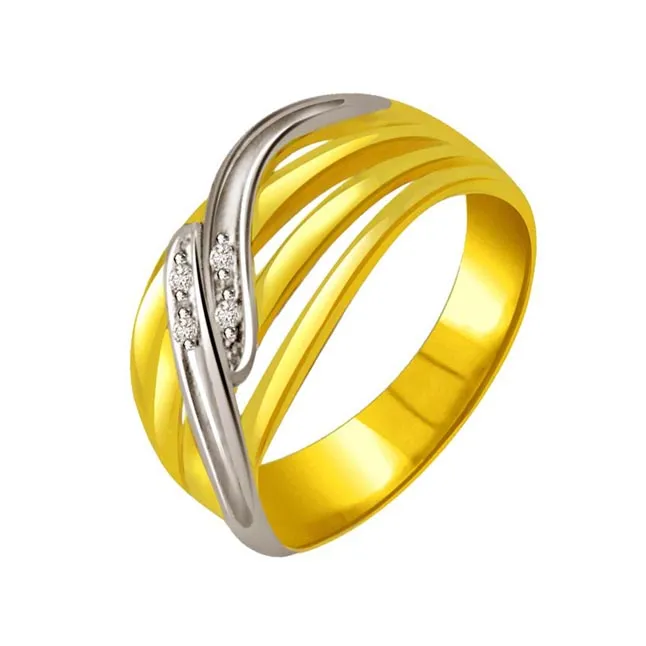 Two-Tone Real Diamond Gold Ring (SDR517)