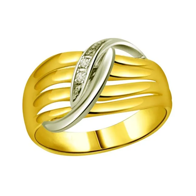 Two-Tone Real Diamond Gold Ring (SDR518)