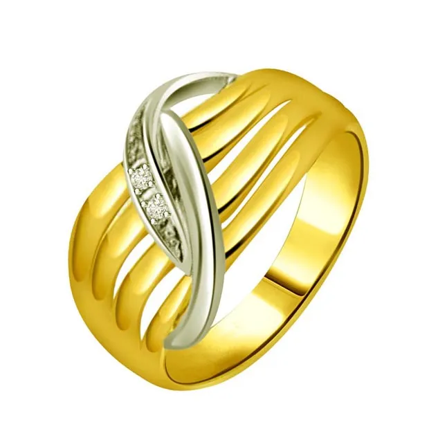 Two-Tone Real Diamond Gold Ring (SDR518)