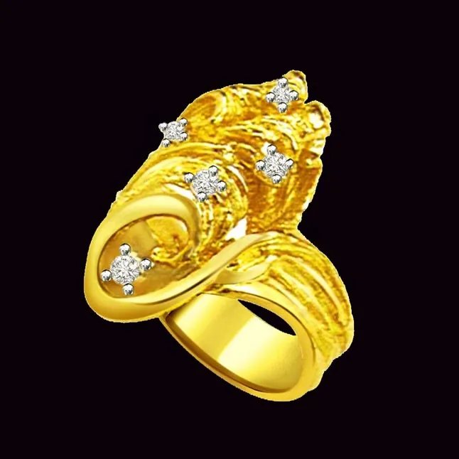 Classic Real Diamond Gold Ring (SDR521)