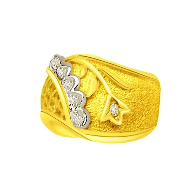Designer Real Diamond Gold Ring (SDR523)