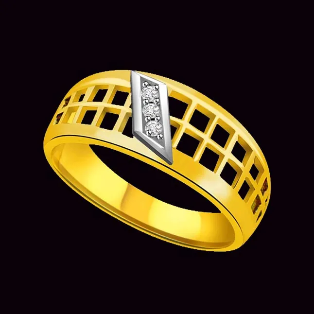 Two-Tone Real Diamond Gold Ring (SDR526)