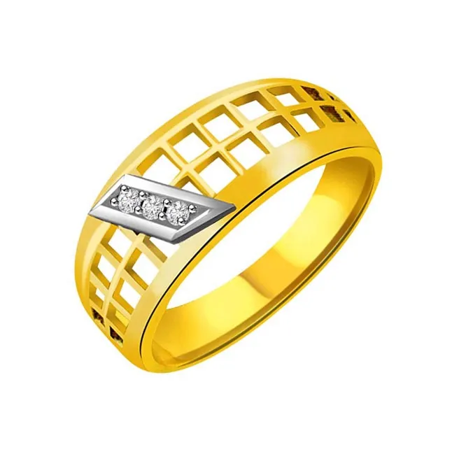 Two-Tone Real Diamond Gold Ring (SDR526)