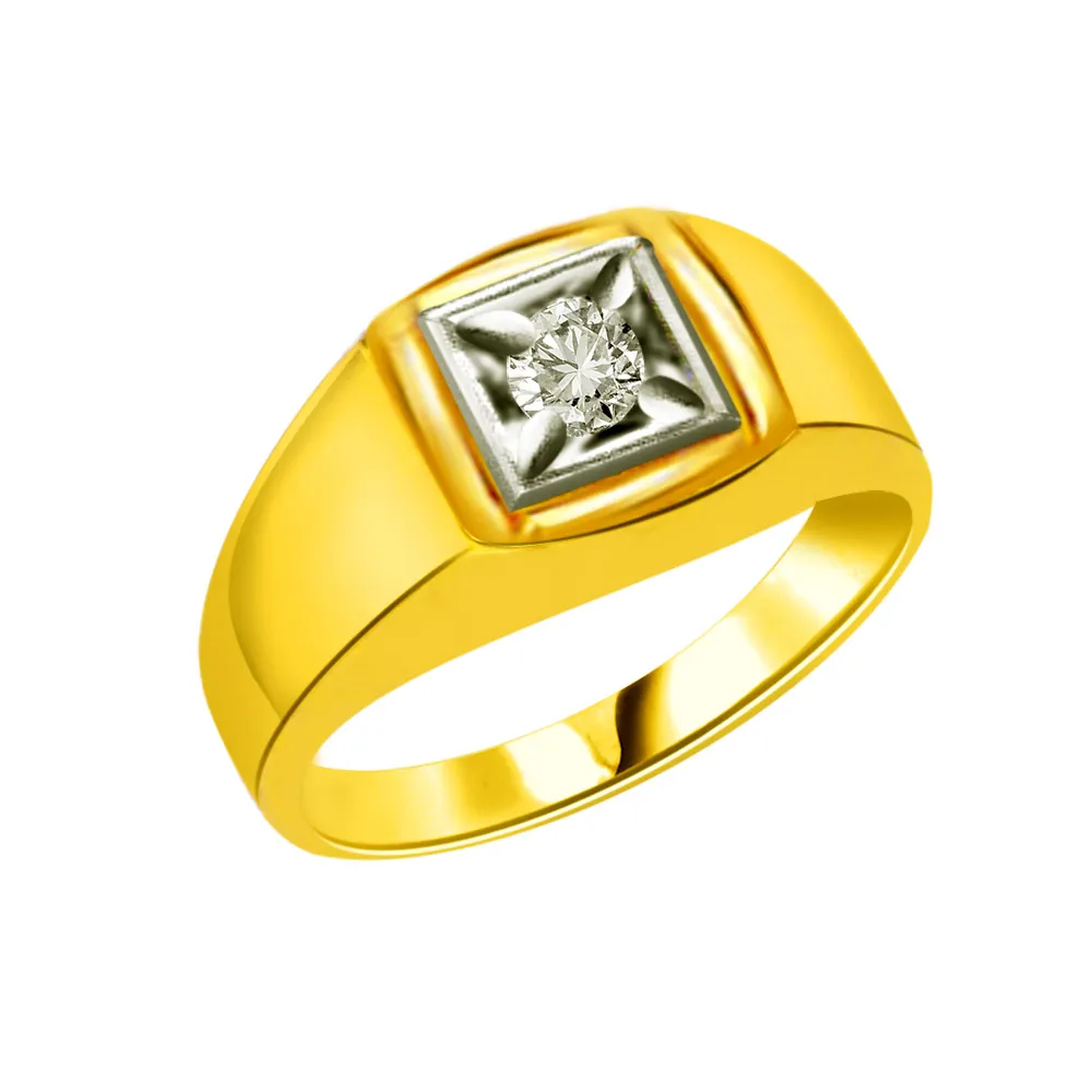 Diamond 18k Gold Men's rings SDR532 -Solitaire rings