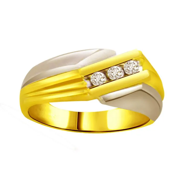 Two-Tone Real Diamond Gold Ring (SDR534)