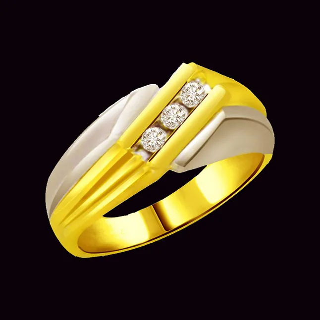 Two-Tone Real Diamond Gold Ring (SDR534)