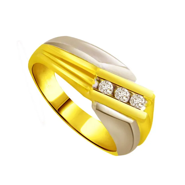 Two-Tone Real Diamond Gold Ring (SDR534)