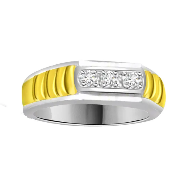 Two-Tone Real Diamond Gold Ring (SDR535)