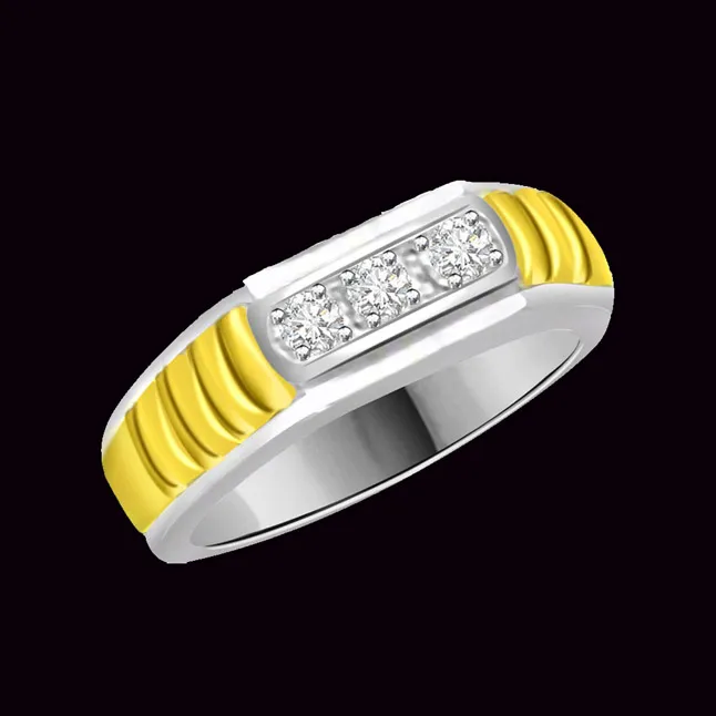 Two-Tone Real Diamond Gold Ring (SDR535)