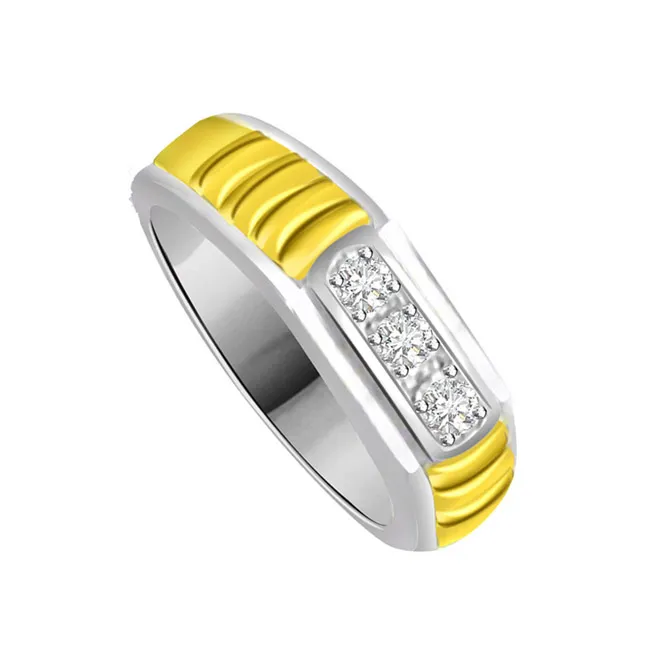 Two-Tone Real Diamond Gold Ring (SDR535)