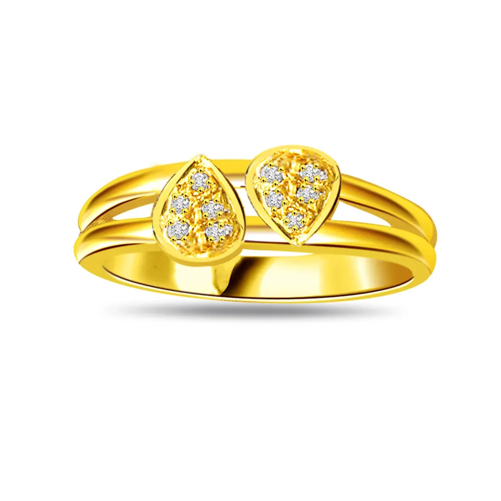 Diamond Heart Shape Gold rings SDR540