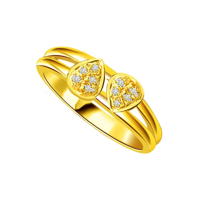 Real Diamond Heart Shape Gold Ring (SDR540)