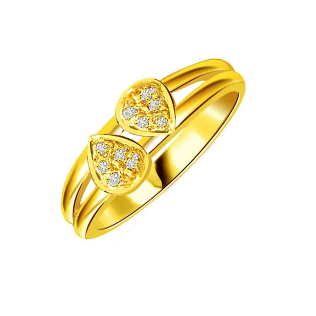 Real Diamond Heart Shape Gold Ring (SDR540)