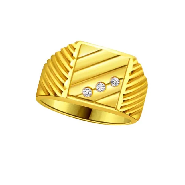 Diamond Gold Men's rings SDR550 -Solitaire rings
