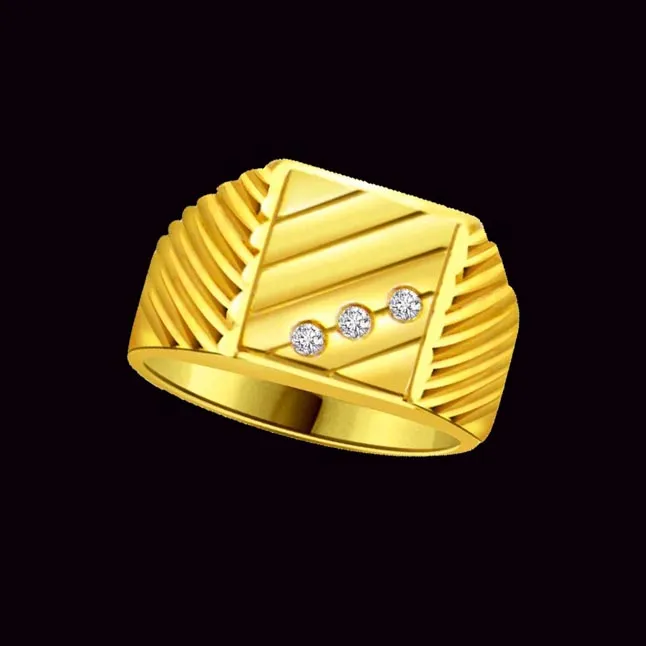 Real Diamond Gold Men's Ring (SDR550)