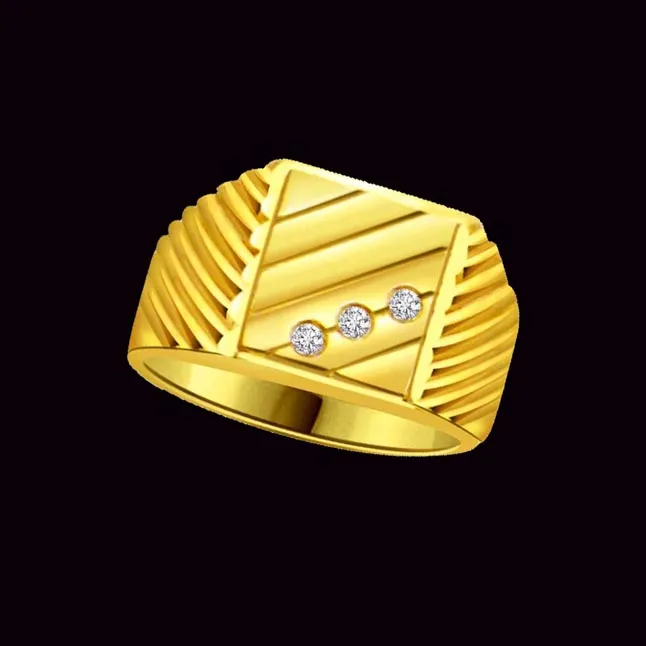Diamond Gold Men's rings SDR550 -Solitaire rings