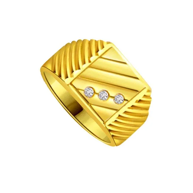 Diamond Gold Men's rings SDR550 -Solitaire rings