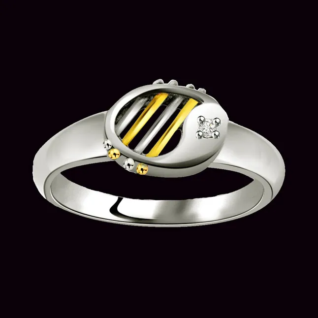 Two-Tone Real Diamond Gold Ring (SDR551)